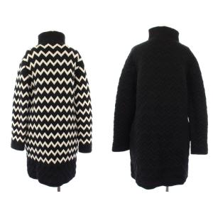 MAX&CO. コーディガン コート ジップアップ 総柄 黒 白 /TK