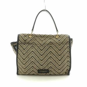 GIANNI CHIARIN ハンドバッグ ジグザグ ベージュ ブラック /NQ