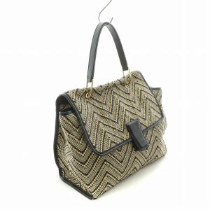 GIANNI CHIARIN ハンドバッグ ジグザグ ベージュ ブラック /NQ