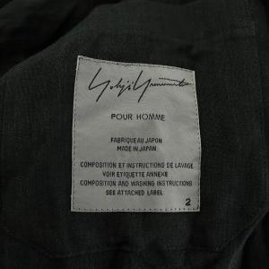 Yohji Yamamoto POUR HOMME チャイナジャケッ ト リネン 2 チャコールグレー