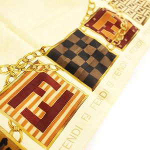 FENDI スカーフ チーフ 総柄 ロゴ  ベージュ /MM
