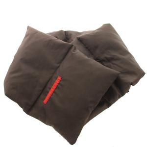 ナイロン ダウンマフラー マグネット式 茶 ブラウン /G