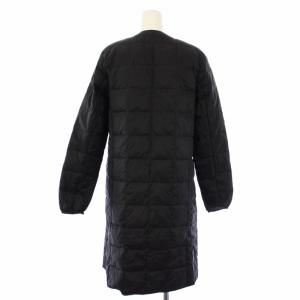 TAION ベーシック クルーネックボタン ロングダウンジャケット ダウンコート L 黒 LN2404 /TK