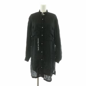 シャツ ブラウス 長袖 ロング丈 XS ブラック 00SUP8-D /NQ