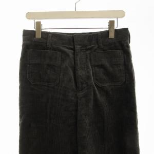 SLOBE IENA 24AW 8Wソフトコールミニフレアパンツ ベロア 40 茶 ブラウン 24030912833030 /EE