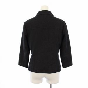 BALENCIAGA ステンカラージャケット 七分袖 ウール ナイロン 38 紺 2668-1406 /BM