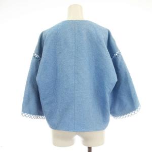 Drawer ノーカラージャケット 6522-234-0536 パイル素材 F ライトブルー