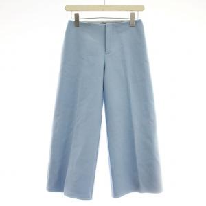 サキソニー ワイドパンツ 6514-234-0752 ウール パンツ クロップドパンツ 34 水色 ライトブルー