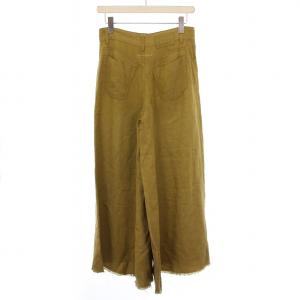 MM6 Maison Margiela フレアワイドパンツ ジップフライ 麻 リネン 38 カーキ /BB