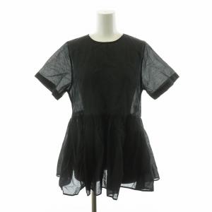 23SS シャツ ブラウス ペプラム 半袖 F ブラック GGZ1031604A0003 /NQ