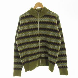 カーディガン ニット ジャケット 総柄 M カーキ 4134053373 /EE