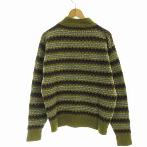 PAUL SMITH カーディガン ニット ジャケット 総柄 M カーキ 4134053373 /EE