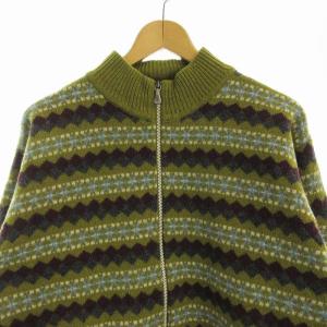 PAUL SMITH カーディガン ニット ジャケット 総柄 M カーキ 4134053373 /EE