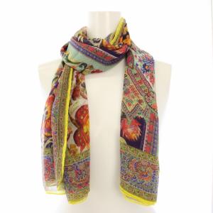 ETRO ストール 花柄 総柄 黄色 マルチカラー /TK
