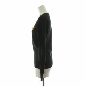 RALPH LAUREN ニット セーター 長袖 薄手 金刺繍 プルオーバー S ブラック WMBLSWE3P00015 /NQ