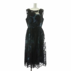 ノースリーブワンピース ロング レース 38 ブラック ブルー 18335077 /NQ