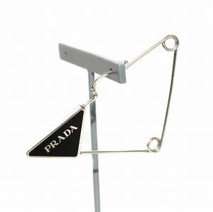 PRADA トライアングルロゴピアス 片耳 925 シルバー ブラック