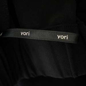 yori ピンタックストレッチパンツ YR22-23050SP-2 スリム センターシーム パンツ 36 黒 ブラック