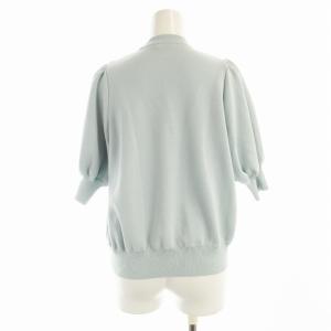 yori コットンパフスリーブ ニットトップス 半袖 F 水色 ライトブルー YR2131-033SP /EE