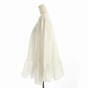 yori ワイドヘムギャザーカットソー Tシャツ 長袖 F 白 ホワイト YR2111-019SP-4 /EE