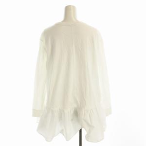 yori ワイドヘムギャザーカットソー Tシャツ 長袖 F 白 ホワイト YR2111-019SP-4 /EE