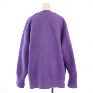 yori 22AW 圧縮ニット カーディガン 長袖 Vネック 厚手 ウール F 紫 YR2235-131AW-2