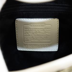 COACH ミニシグネチャー ハンドバッグ ワンショルダーバッグ キャンバス レザー 黒 ブラック 白 ホワイト 10776