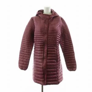 ダウンコート ロング アウター フーディー M パープル 28295FA15 /NQ