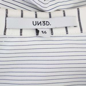 UN3D. 23AW ストライプ レイヤードシャツ 52234040200101 長袖 シャツ 36 白 黒 /G