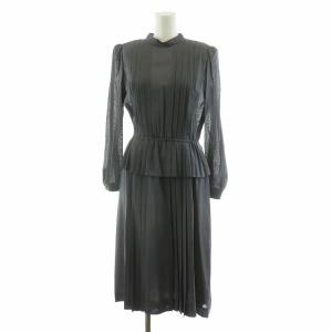 プリーツワンピース ロング 長袖 11 グレー P0304302 /NQ