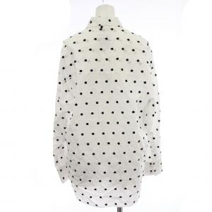 SEVEN TEN by MIHO KAWAHITO 22SS シャツ 6S102 ブラウス 長袖 ドット 水玉 M 白 ホワイト /G