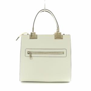 Samantha Vega ハートチャーム付きBOXトート ハンドバッグ フェイクレザー ホワイト /NQ