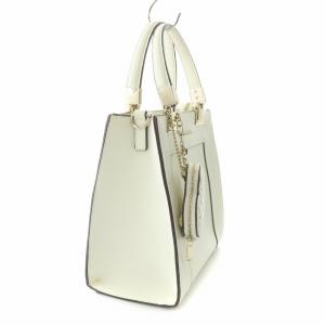 Samantha Vega ハートチャーム付きBOXトート ハンドバッグ フェイクレザー ホワイト /NQ