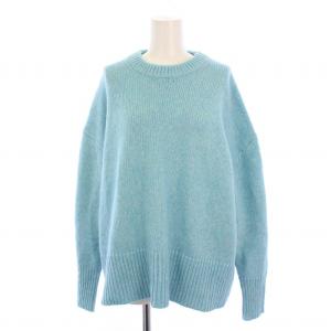ワイドクルーネックプルオーバー ニット セーター 長袖 アルパカ F 水色 0124408303 /BM