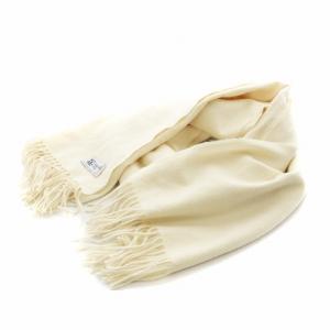 大判 ストール フリンジ カシミヤ ホワイト