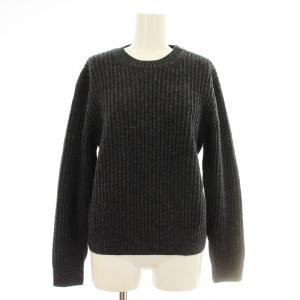 ニット セーター 肩ジップ ウール XS ダークグレー