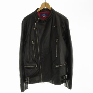 ITEMS ライダースジャケット シングル ラムレザー 40 黒 ブラック WH77-17Y016 /EE