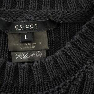 GUCCI リブニット セーター 121519-Z1347 コットン ニット 長袖 L 黒 ブラック /G