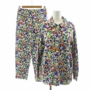 セットアップ ルームウェア 部屋着 パジャマ イージーパンツ フラワーモチーフ M マルチカラー UDX536