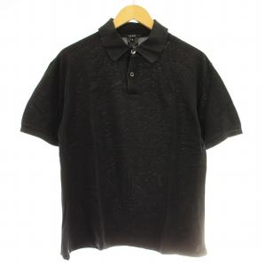 ポロシャツ 108636-Z1121 半袖 鹿の子 ロゴ M 黒 ブラック /G
