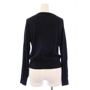 JOHN SMEDLEY martinique ニットカーディガン 長袖 クルーネック 無地 フェイクパール S 紺 ネイビー /BB