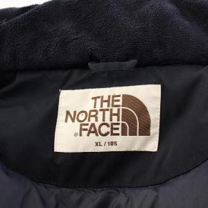 THE NORTH FACE ナボルダウンコート アウター ロング丈 フード ロゴ 刺繍 XL 紺 ネイビー /BB