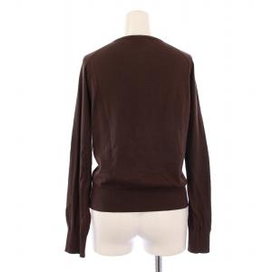 JOHN SMEDLEY martinique ニットカーディガン 長袖 クルーネック 無地 フェイクパール S 茶 ブラウン /BB