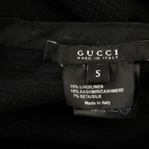 GUCCI ヘンリーネック カットソー 108746-Z9101 シャツ カシミヤ混 長袖 ロンT S 黒 ブラック