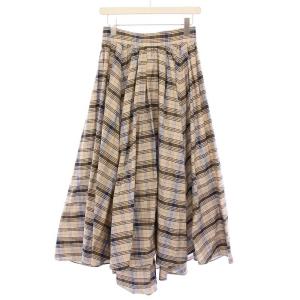 ebure スパークルチェックオーガンジーボリュームスカート36 ebure スパークルチェックオーガンジーボリュームスカート36