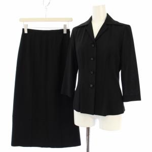 セットアップ 上下 ブラックフォーマル ジャケット 七分袖 スカート ロング 40 63-90 黒 /TK