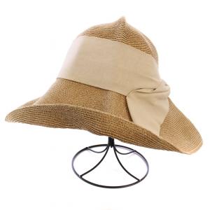 ペーパーハット ストローハット 麦わら帽子 リボン 日本製 ベージュ /BM