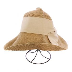 Athena New York ペーパーハット ストローハット 麦わら帽子 リボン 日本製 ベージュ /BM