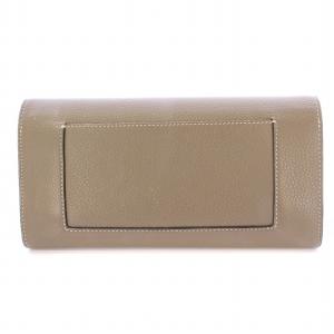 CELINE ラージフラップ マルチファンクション 長財布 ロングウォレット レザー ロゴ グレー /BB OH