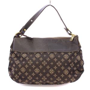 russet 2WAY ハンドバッグ ワンハンドル ショルダーバッグ ナイロン レザー モノグラム 切替 茶 ブラウン